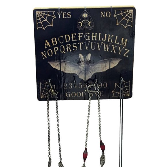 Bat Ouija Printed Wooden Jewelry /Key Holder Gothic Wall Decor - Picture 1 of 8